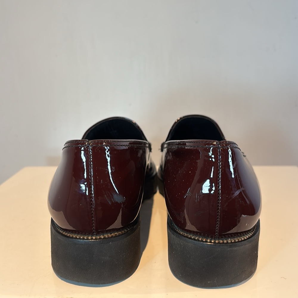 Women’s Burgundy Patent Loafers - Picture 9 of 9
